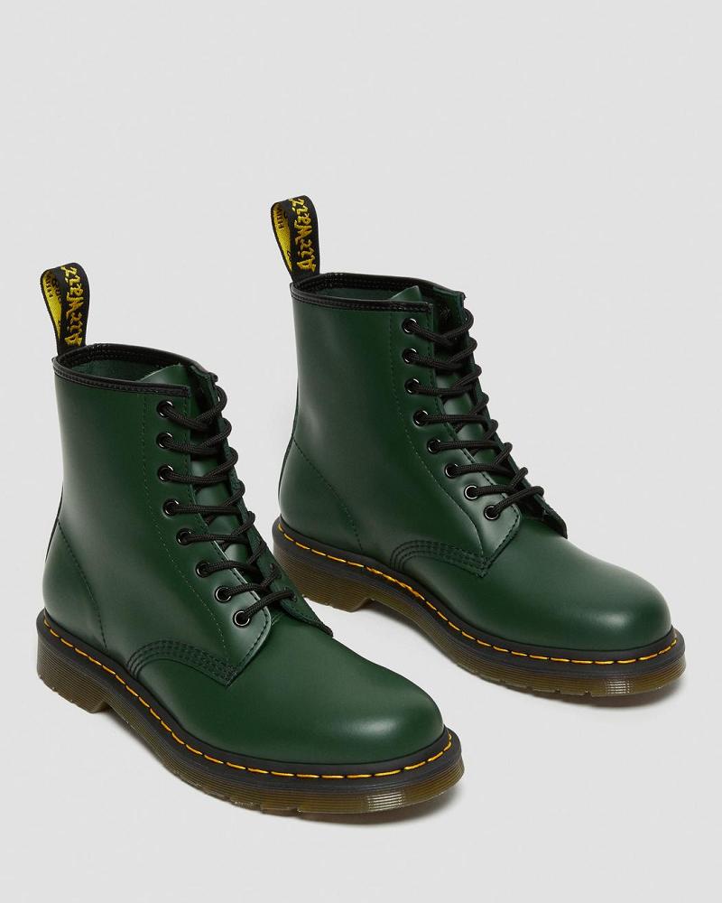 Men's Dr Martens 1460 Smooth Leather Lace Up Boots Green | AU 533MQZ